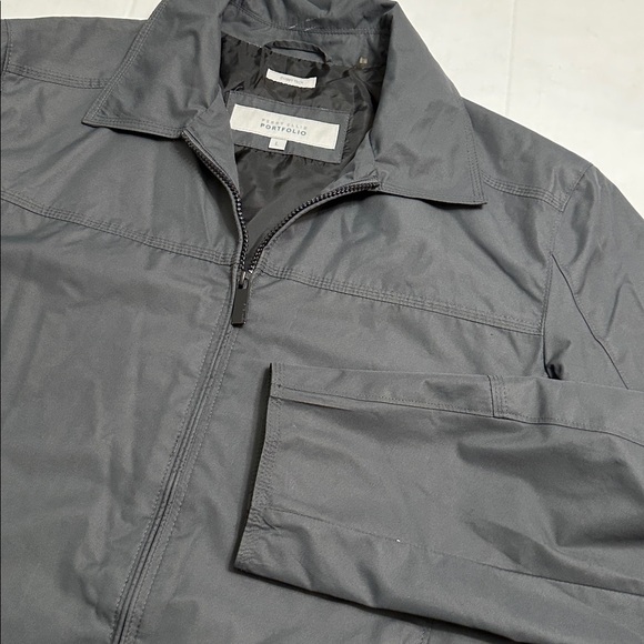 Perry Ellis Other - Perry Ellis Portfolio Dobby‎ Tech Gray Men’s Large Full Zip Jacket Work Business